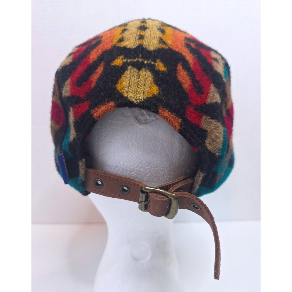 Vtg Pendleton Wool 5 Panel Camp Hat Southwestern … - image 4